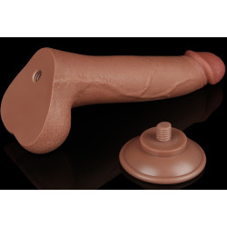 LoveToy SlidingSkin Gode avec Bourses Sliding Skin 17 x 4cm Marron
